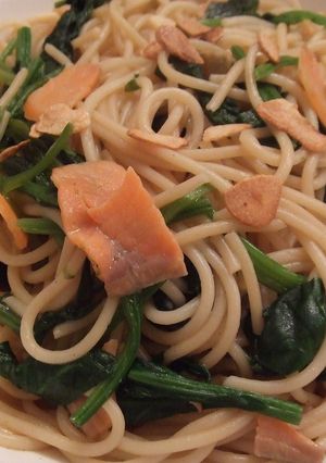 スモークサーモンの和風スパ-レシピのメイン写真