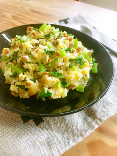 レンジで♪小松菜たっぷり納豆チャーハン-レシピのメイン写真