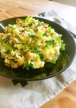 レンジで♪小松菜たっぷり納豆チャーハン-レシピのメイン写真