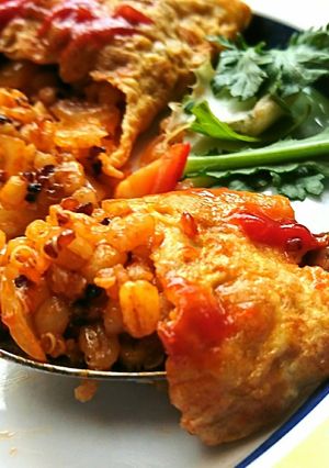餅麦キヌアで♥️ライス抜きオムライス-レシピのメイン写真