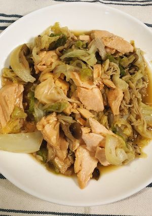 鮭とキャベツの白だし煮物-レシピのメイン写真