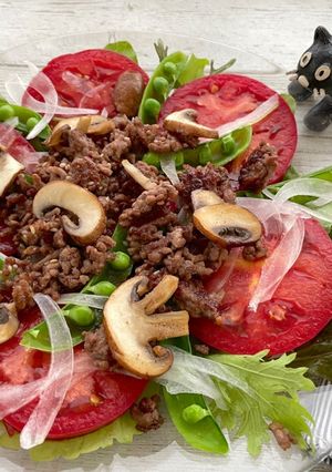 トマトの挽肉HOTドレッシング-レシピのメイン写真