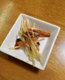 鶏皮とネギのわさびポン酢あえ