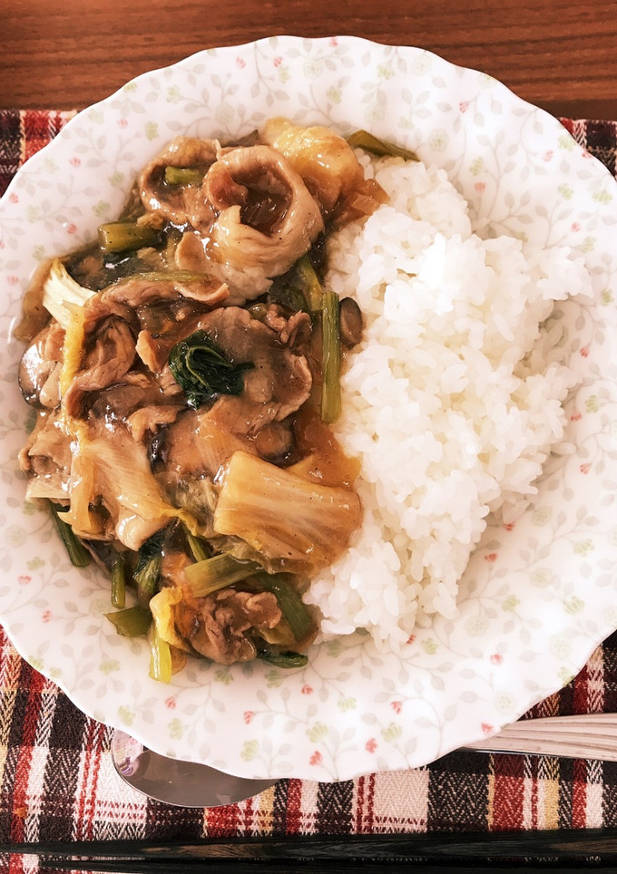 白菜と豚肉のあんかけ中華丼風-レシピのメイン写真