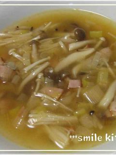 きのこ&葱のホッとする(〃uдu)スープ-レシピのメイン写真
