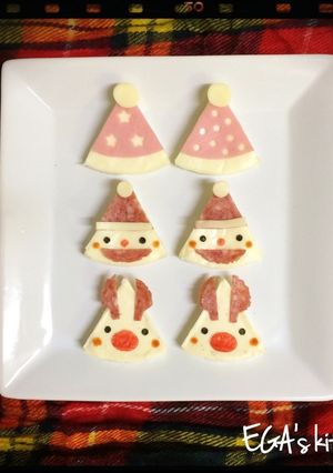 ６Ｐチーズdeクリスマスデコ-レシピのメイン写真