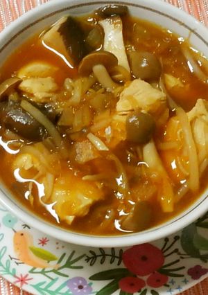 鶏むね肉とキノコの甘酢風❀オニオン煮込み-レシピのメイン写真