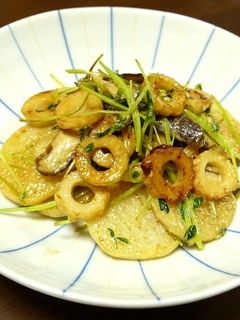 簡単!長いもと豆苗のマヨ醤油炒め-レシピのメイン写真
