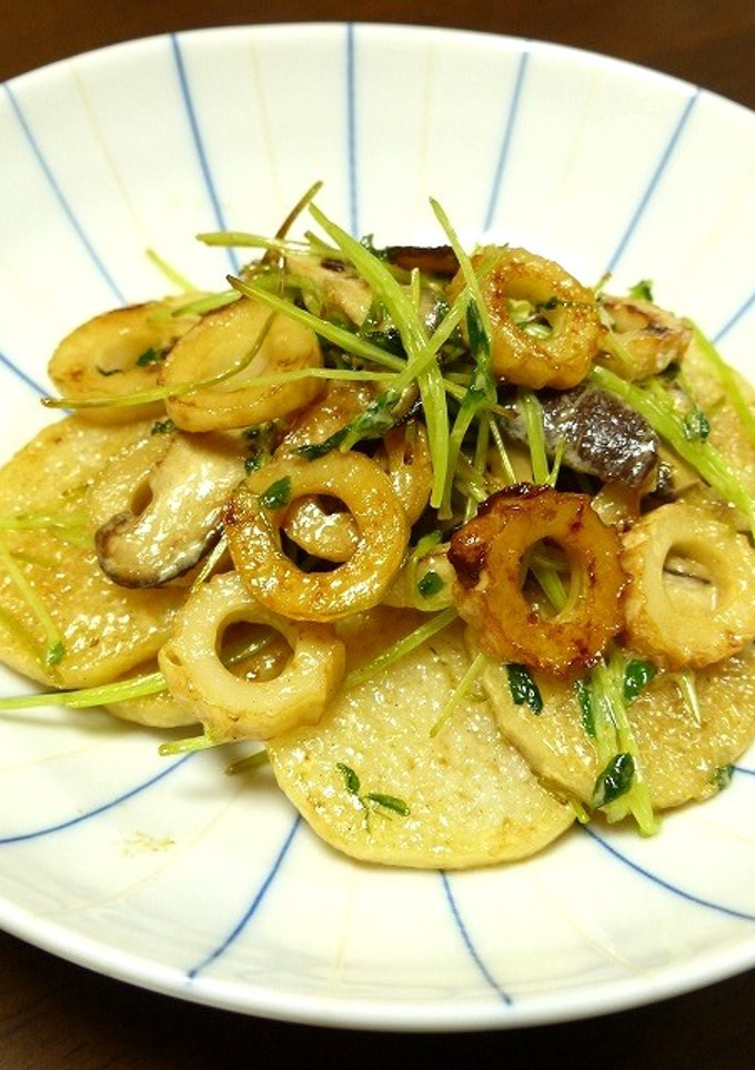 簡単！長いもと豆苗のマヨ醤油炒め-レシピのメイン写真
