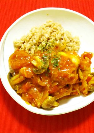 鶏肉のトマト煮込み＆紅茶ライス-レシピのメイン写真