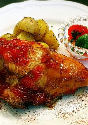 トマトジャムで紅茶マリネのローストチキン-レシピのメイン写真