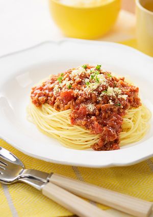 低糖質パスタで♪挽肉たっぷりボロネーゼ-レシピのメイン写真
