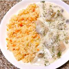 キャロットライスと鶏肉のクリーム煮-レシピのメイン写真