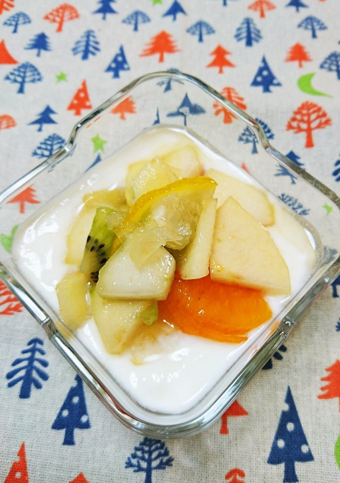 ヨーグルトと柚子風味フルーツ-レシピのメイン写真