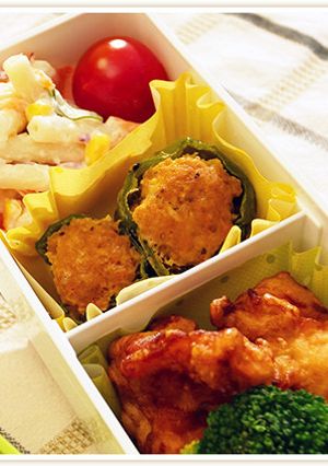 お弁当に！レンジで作るピーマンの肉詰め-レシピのメイン写真
