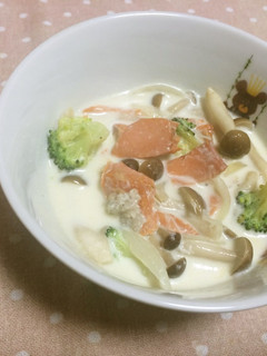 鮭ときのこのミルク煮♪-レシピのメイン写真