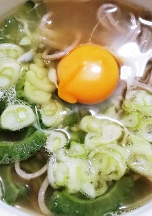 ほろ苦い旨み！ゴーヤかけ蕎麦-レシピのメイン写真