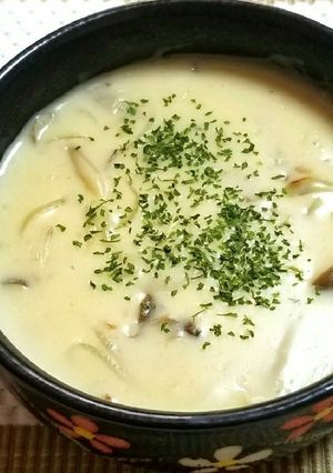 キノコとたまねぎのクリームスープ-レシピのメイン写真