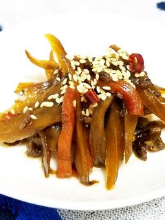 食物繊維たっぷりの甘辛炒きんぴらごぼう♪-レシピのメイン写真