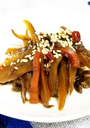 食物繊維たっぷりの甘辛炒きんぴらごぼう♪-レシピのメイン写真