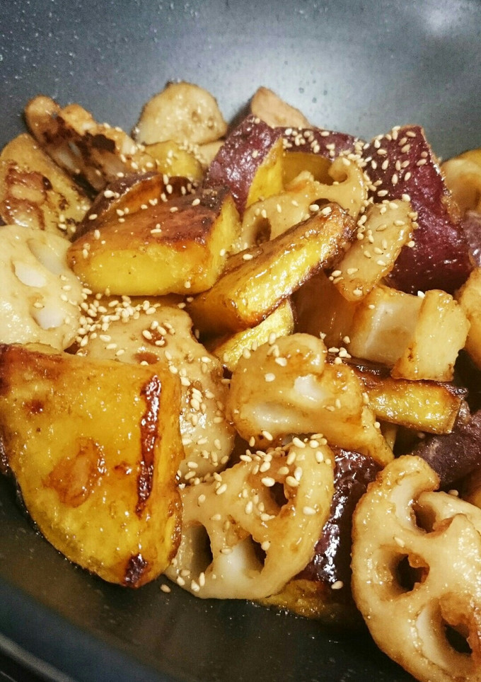 簡単！さつまいもとレンコンの甘辛和え-レシピのメイン写真