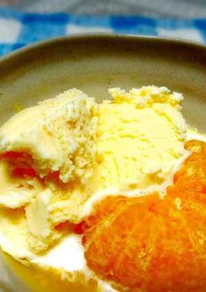 【ホットみかんにバニラアイス添え】-レシピのメイン写真
