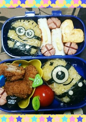薄焼き卵なし⭐ミニオン⭐おにぎり-レシピのメイン写真