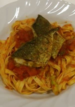 ごま鯖のトマトパスタ-レシピのメイン写真