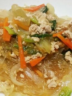 鶏そぼろの春雨炒め-レシピのメイン写真