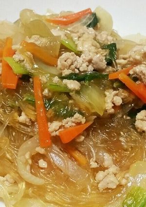 鶏そぼろの春雨炒め-レシピのメイン写真