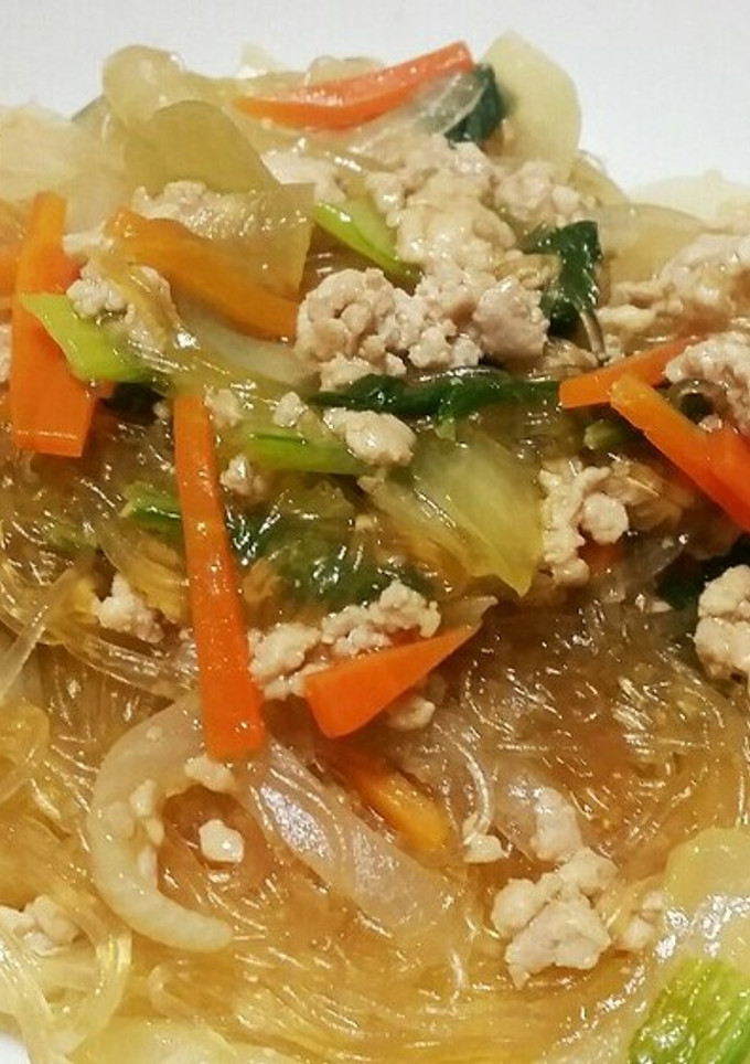 鶏そぼろの春雨炒め-レシピのメイン写真