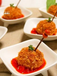 紅茶の焼きライスコロッケ トマトソースで-レシピのメイン写真
