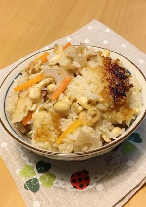 蓮根⭐ツナ⭐大豆で✤生姜香る炊き込みご飯-レシピのメイン写真