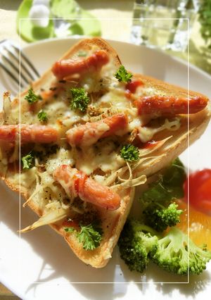 ささがき牛蒡×ﾎﾟｰｸﾋﾞｯﾂのトースト-レシピのメイン写真