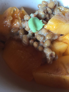 納豆と柿のわさび和え-レシピのメイン写真