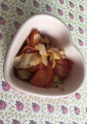 離乳食完了期 キャベトマ桜エビ炒め-レシピのメイン写真