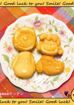 今日のおやつはスヌーピーパンケーキ♪-レシピのメイン写真