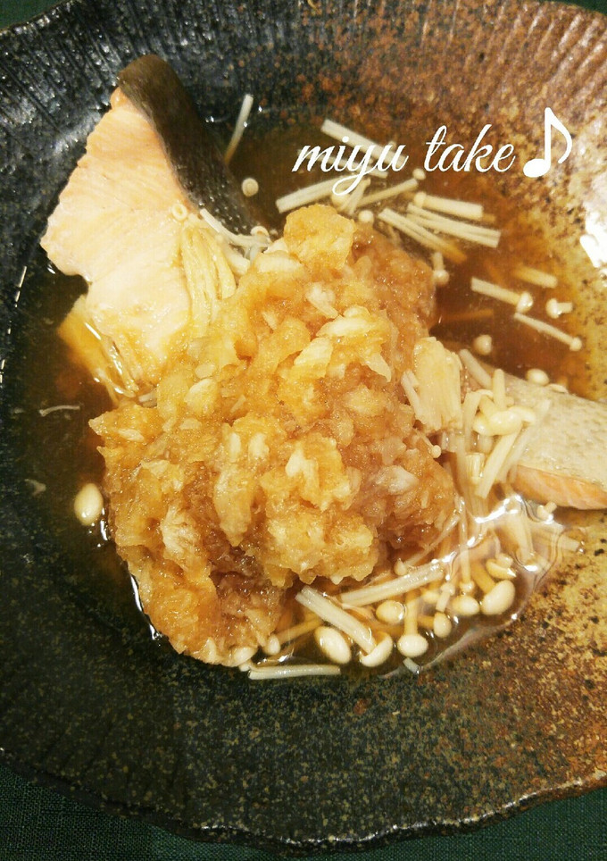 鮭とエノキの酒蒸し♪おろしポン酢で♡-レシピのメイン写真