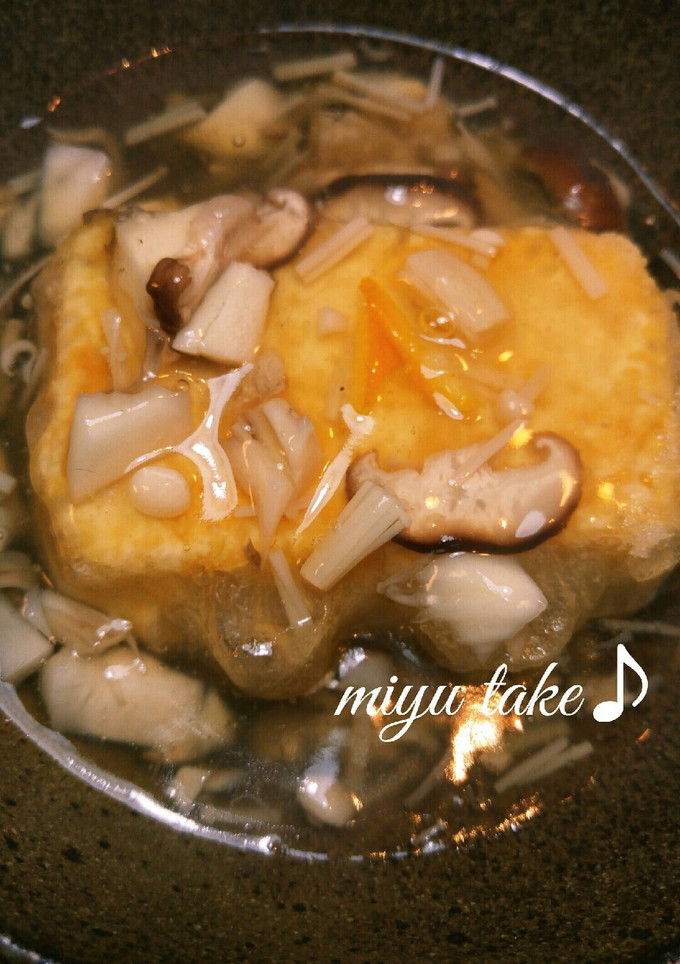 揚げだし豆腐の♪とろとろキノコ餡掛け♡-レシピのメイン写真