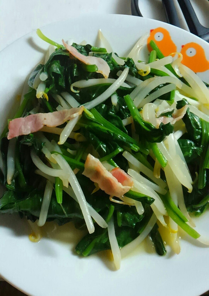 ベーコンとほうれん草ともやしの炒め物-レシピのメイン写真
