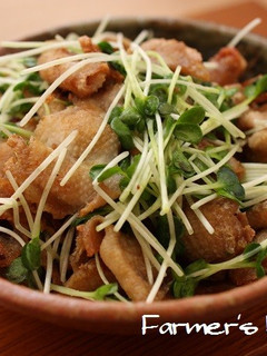 かいわれだいこんと鶏皮の塩レモン和え-レシピのメイン写真