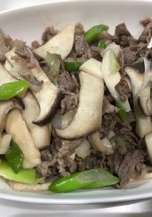 牛肉とエリンギと長ネギ炒め-レシピのメイン写真