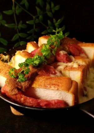 オーブンで！パンとスパムのマヨカレー焼き-レシピのメイン写真