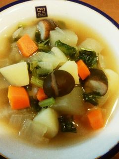 まるしいたけと色々野菜の具だくさんスープ-レシピのメイン写真