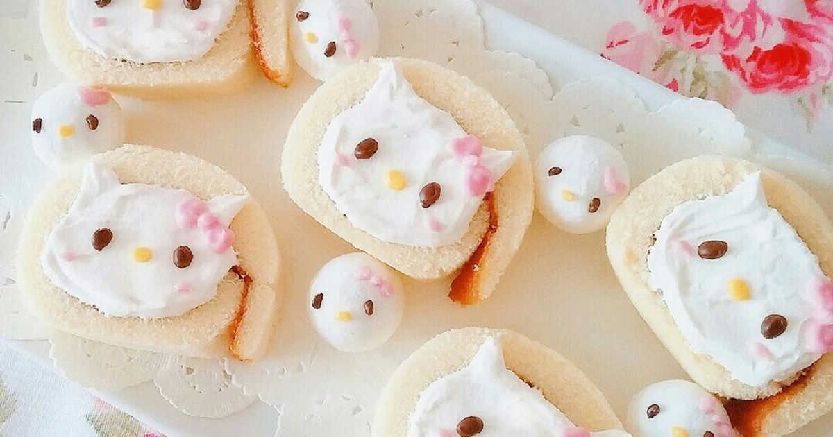 キティちゃんのケーキ ＊デコロールケーキ by t・rose 【クックパッド