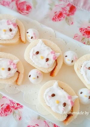 キティちゃんのケーキ ＊デコロールケーキ-レシピのメイン写真