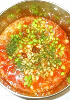 豆のミネストローネ♪簡単トマト缶水煮大豆-レシピのメイン写真