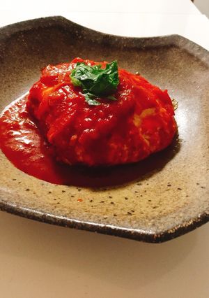 煮込みハンバーグのトマトソースの作り方-レシピのメイン写真