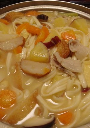 茹でずにIN！乾麺でWさつま煮込みうどん-レシピのメイン写真