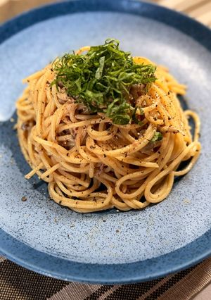 鶏レバーパテとしめじの濃厚パスタ-レシピのメイン写真